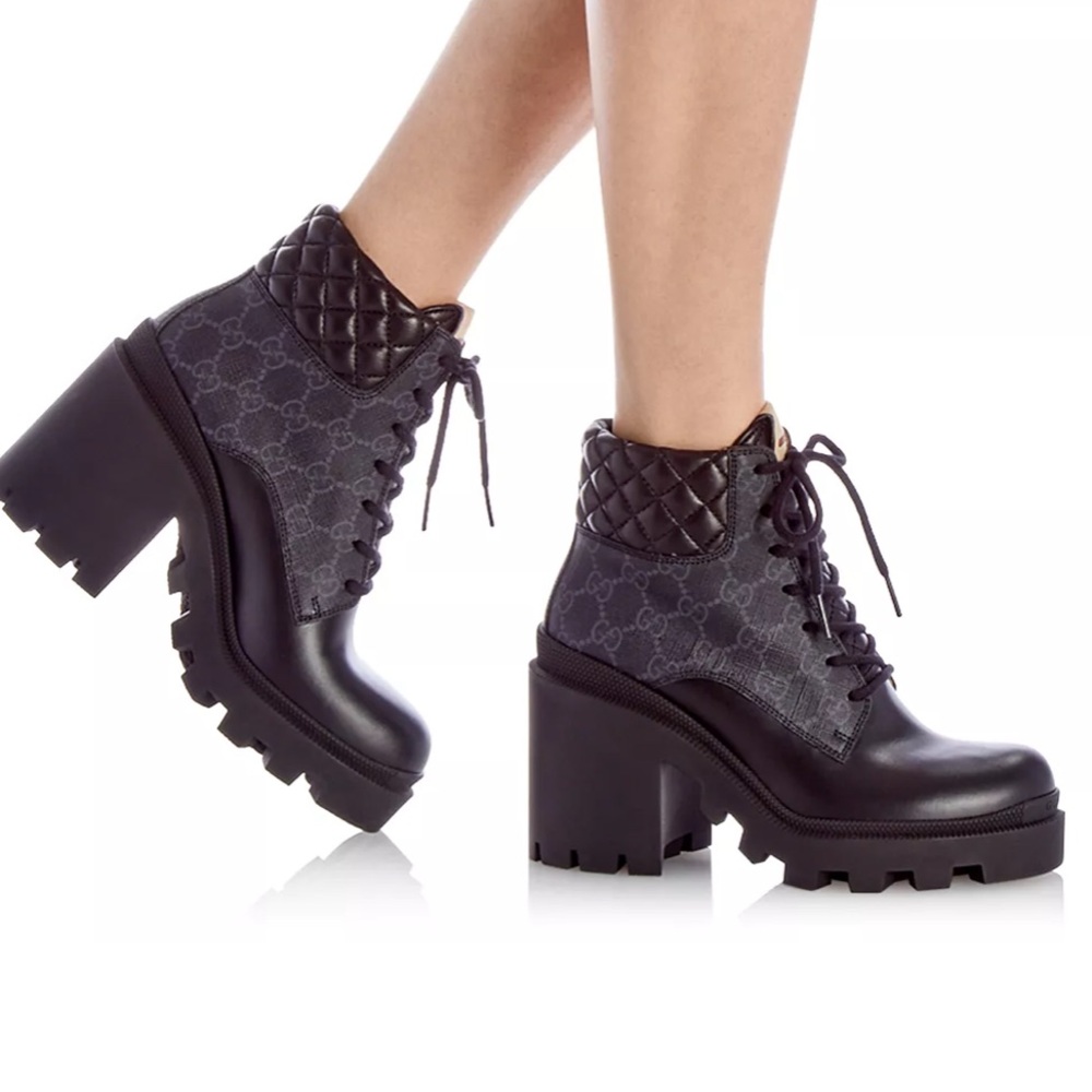 *BRAND NEW WITH TAGS* Women's GG Platform High Block Heel Ankle Boots